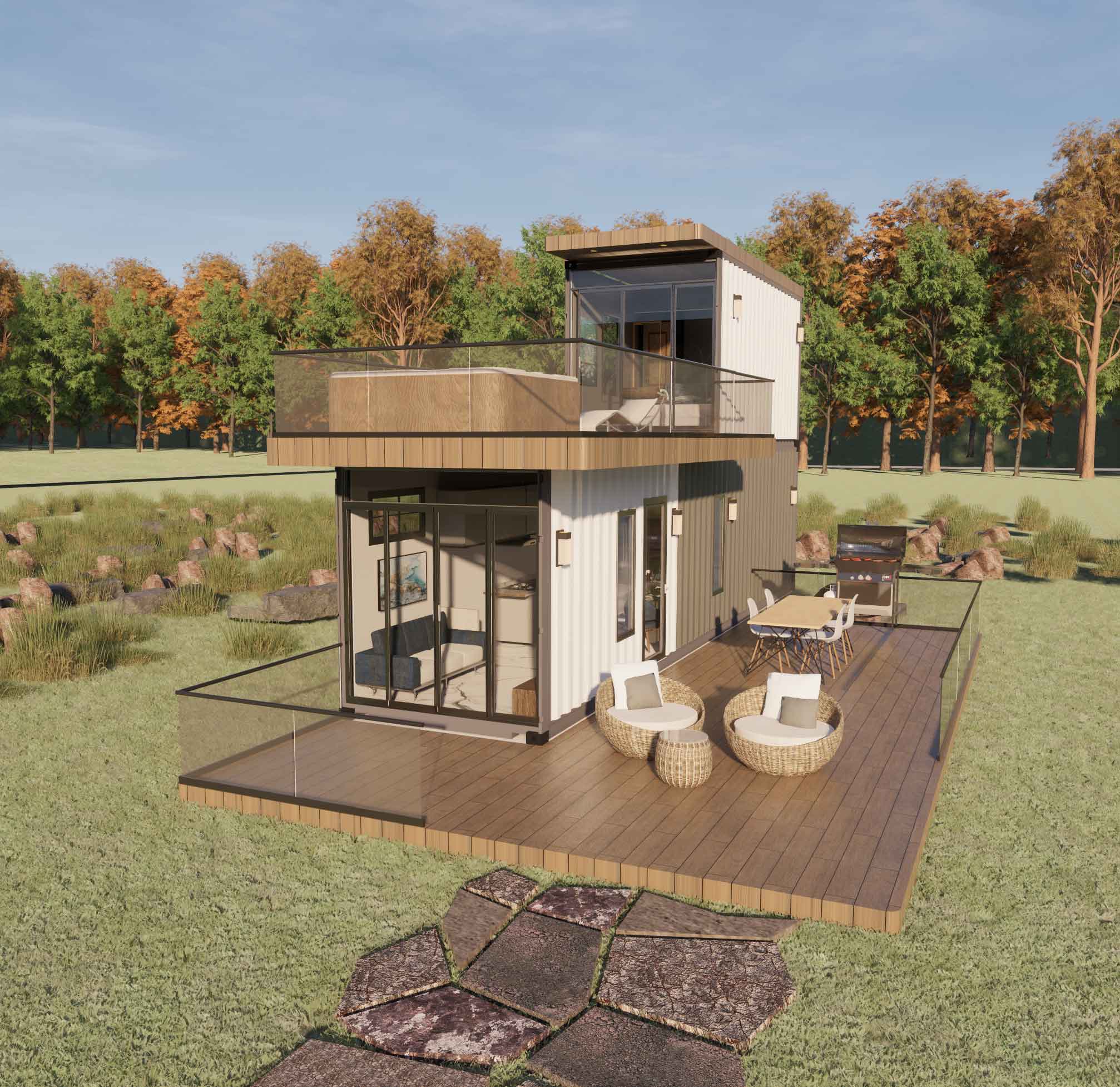 480 sq.ft. Shipping Container Home Plans